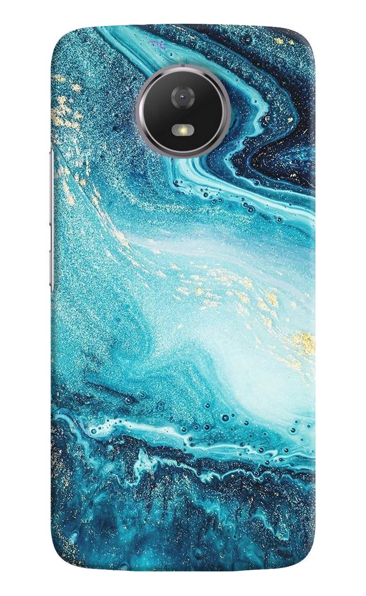 Blue Glitter Marble Moto G5S Hard Case Back Cover by Casekaro