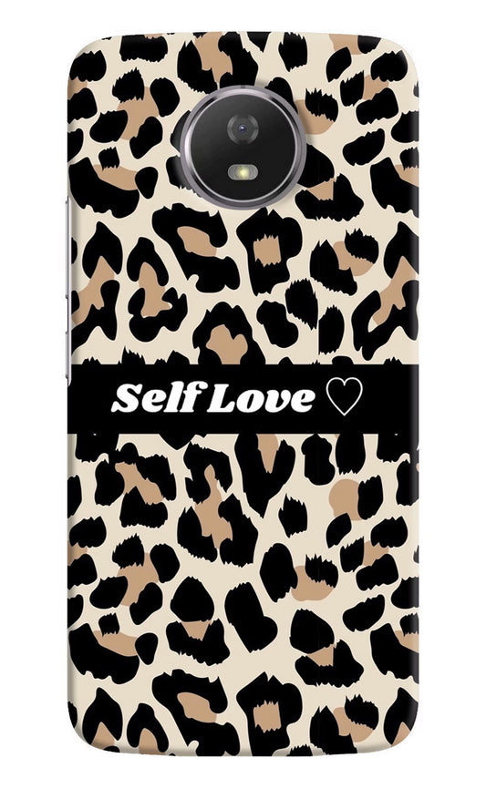 Leopard Print Self Love Moto G5S Hard Case Back Cover by Casekaro