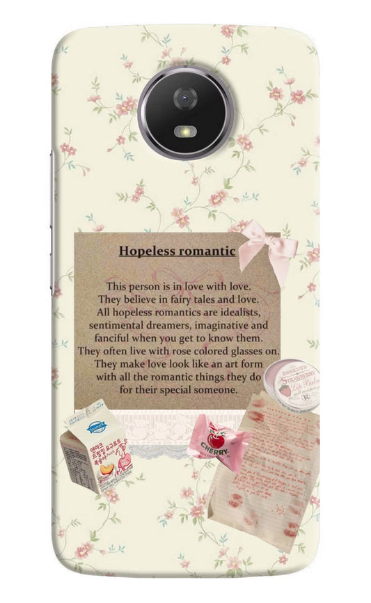 Hopeless Romantic Moto G5S Hard Case Back Cover by Casekaro