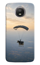 Skydiving Cow Moto G5S Hard Case Back Cover by Casekaro