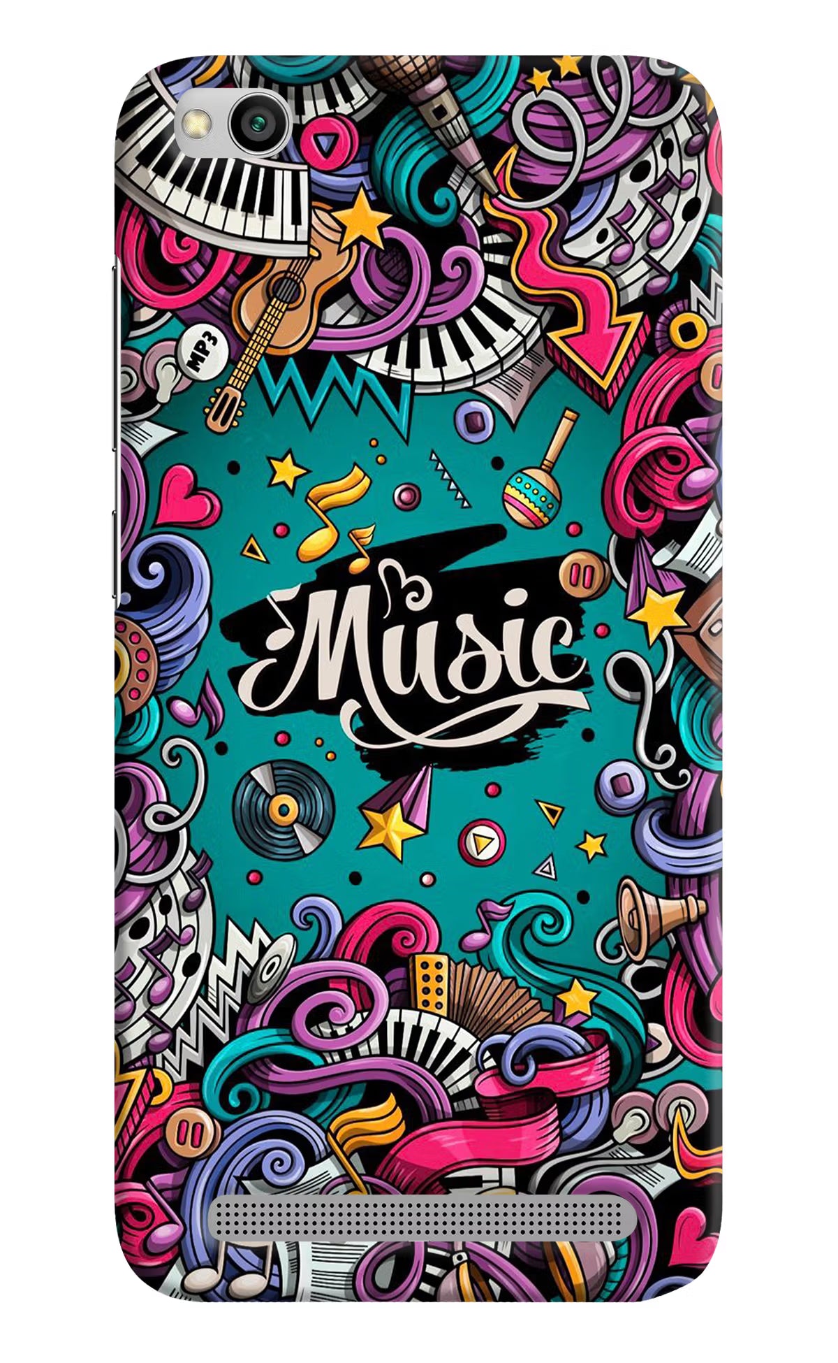 Music Graffiti Redmi 5A Hard Case Back Cover by Casekaro