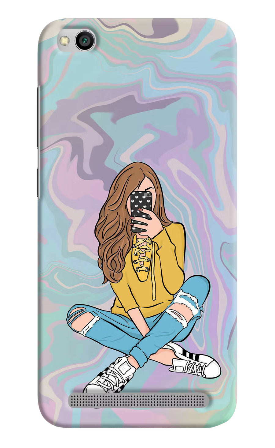 Selfie Girl Redmi 5A Back Cover, Hard case