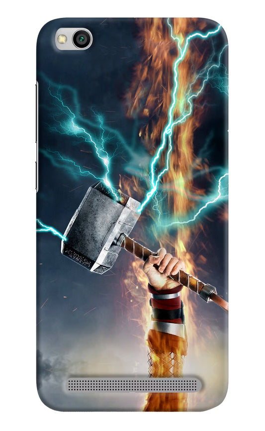 Thor Hammer Mjolnir Redmi 5A Hard Case Back Cover by Casekaro