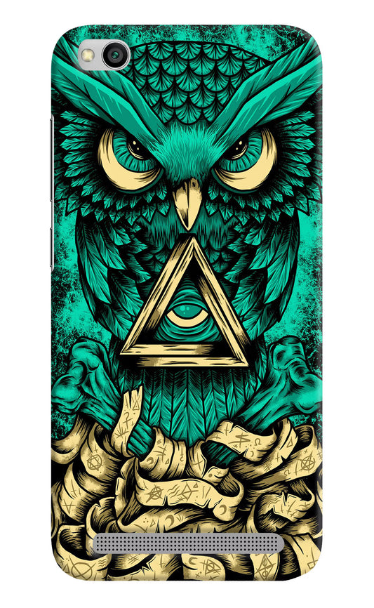 Green Owl Redmi 5A Hard Case Back Cover by Casekaro