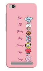 BTS names Redmi 5A Hard Case Back Cover by Casekaro