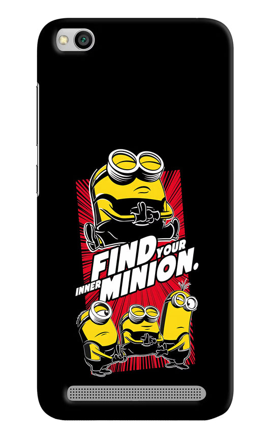 Find your inner Minion Redmi 5A Hard Case Back Cover by Casekaro