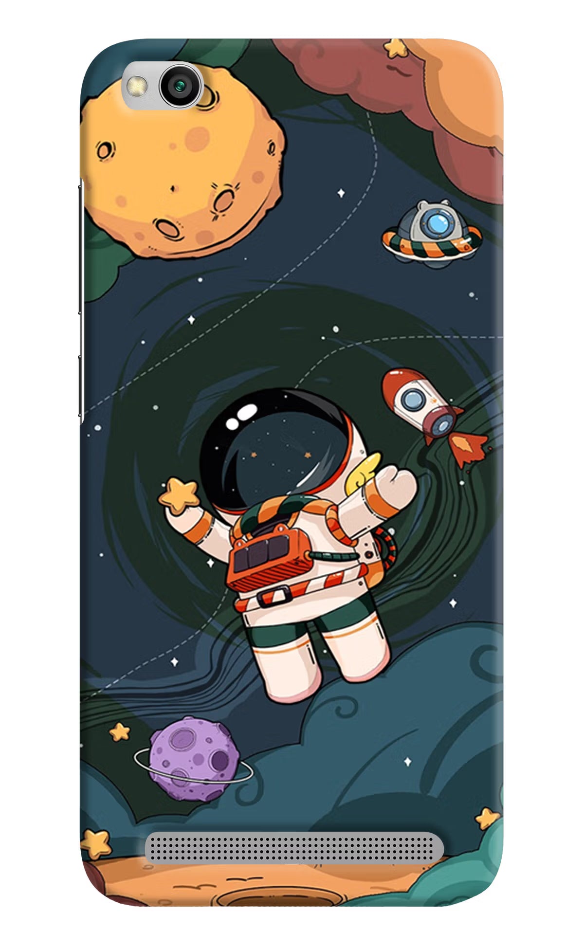 Cartoon Astronaut Redmi 5A Hard Case Back Cover by Casekaro