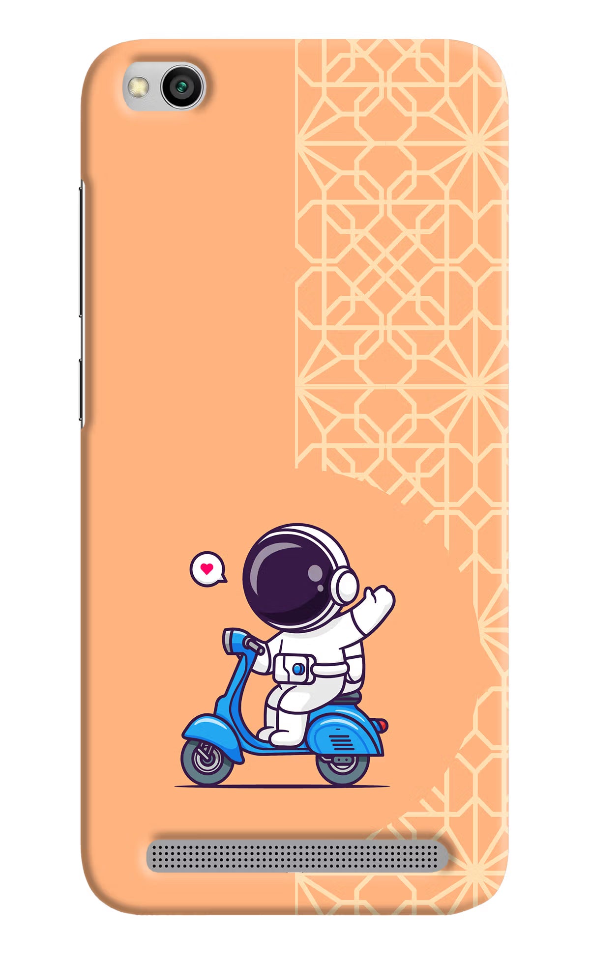 Cute Astronaut Riding Redmi 5A Hard Case Back Cover by Casekaro