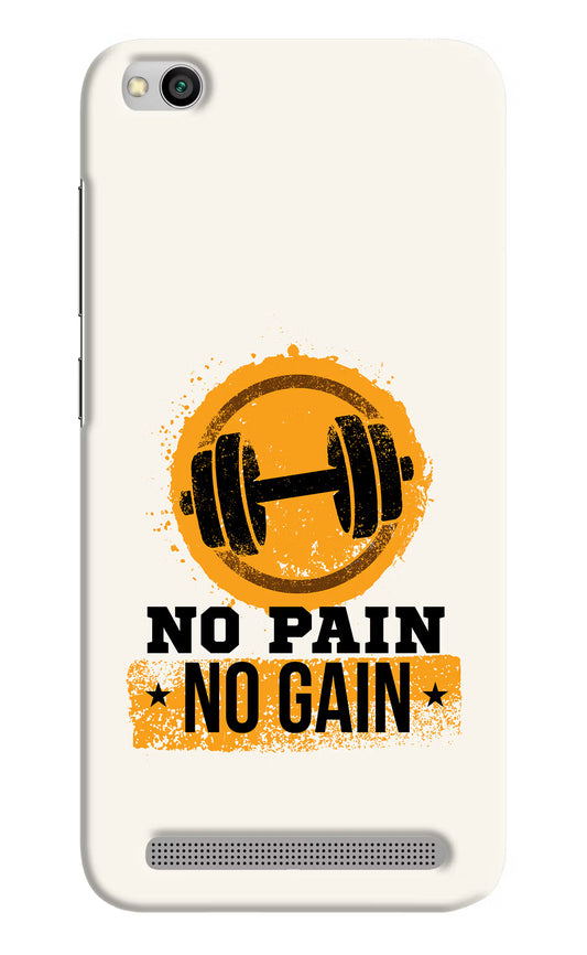 No Pain No Gain Redmi 5A Hard Case Back Cover by Casekaro