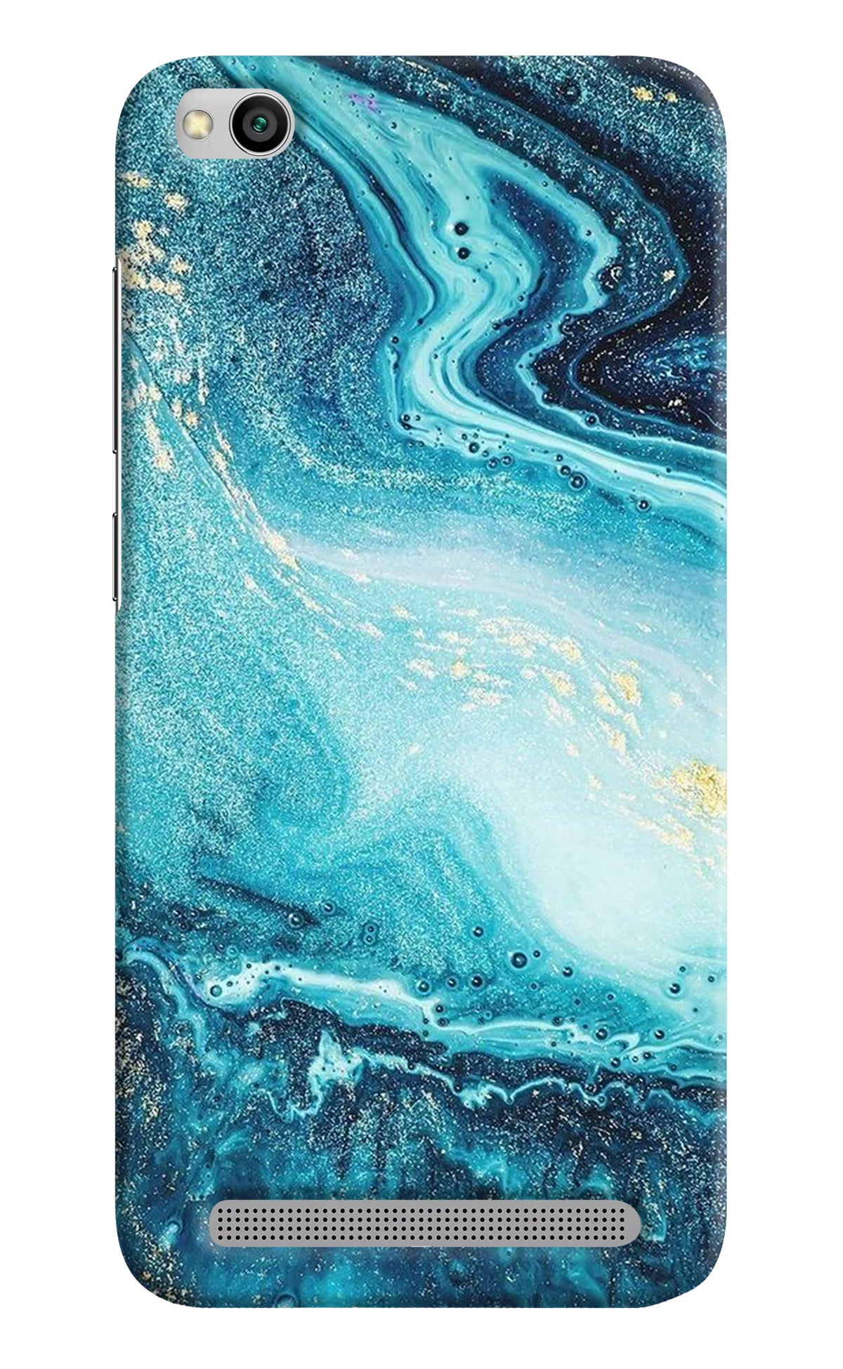 Blue Glitter Marble Redmi 5A Hard Case Back Cover by Casekaro
