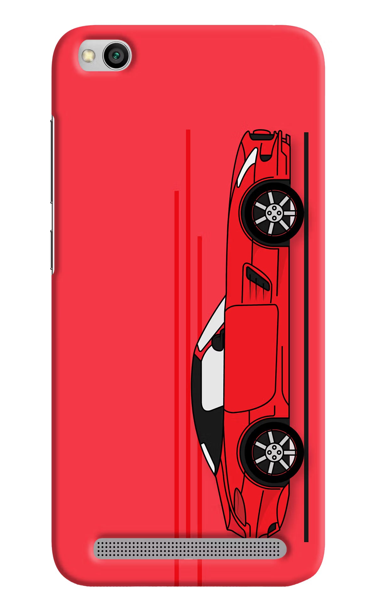 Red Velocity Redmi 5A Hard Case Back Cover by Casekaro