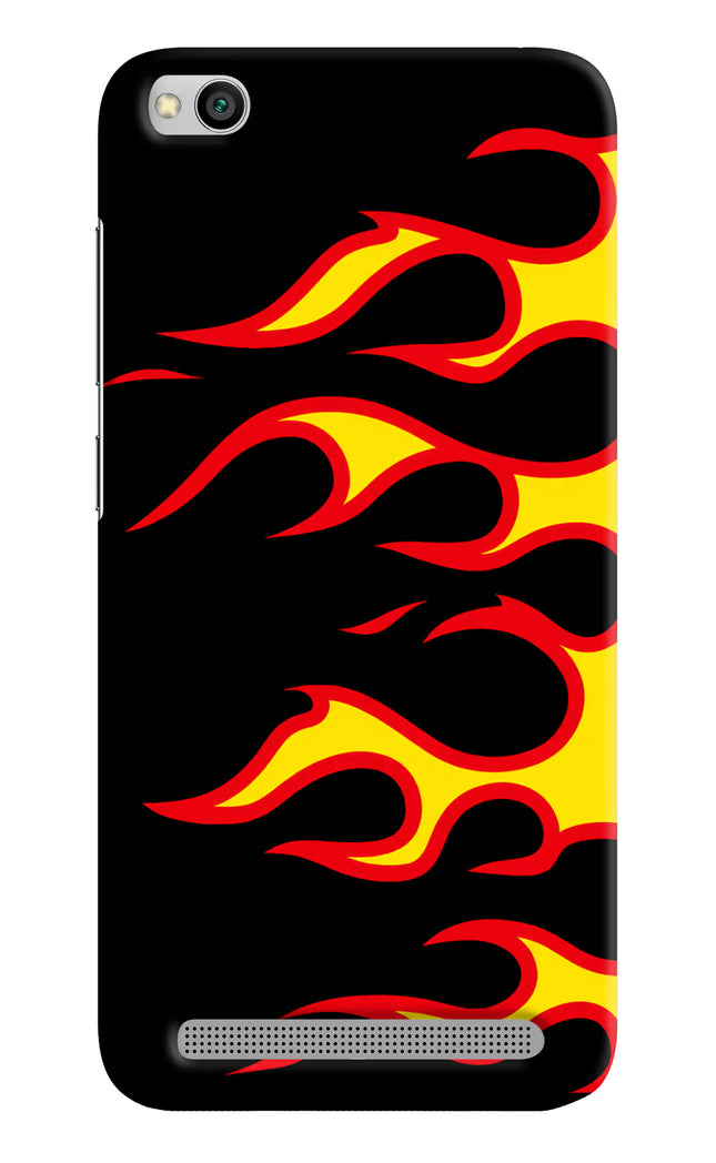 Side Sweep Flames Redmi 5A Hard Case Back Cover by Casekaro