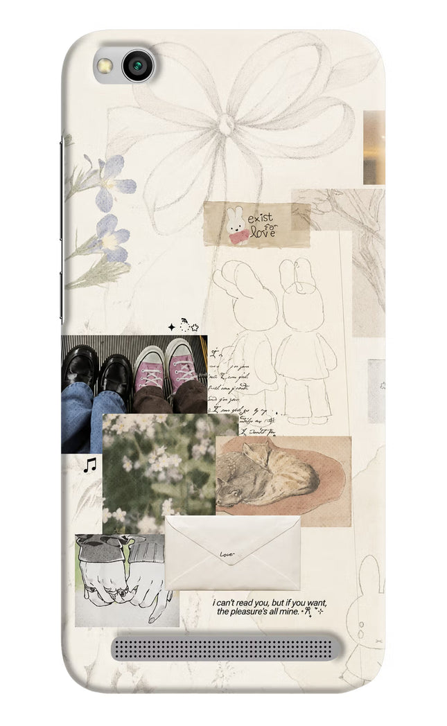 Soft Aesthetic Redmi 5A Hard Case Back Cover by Casekaro