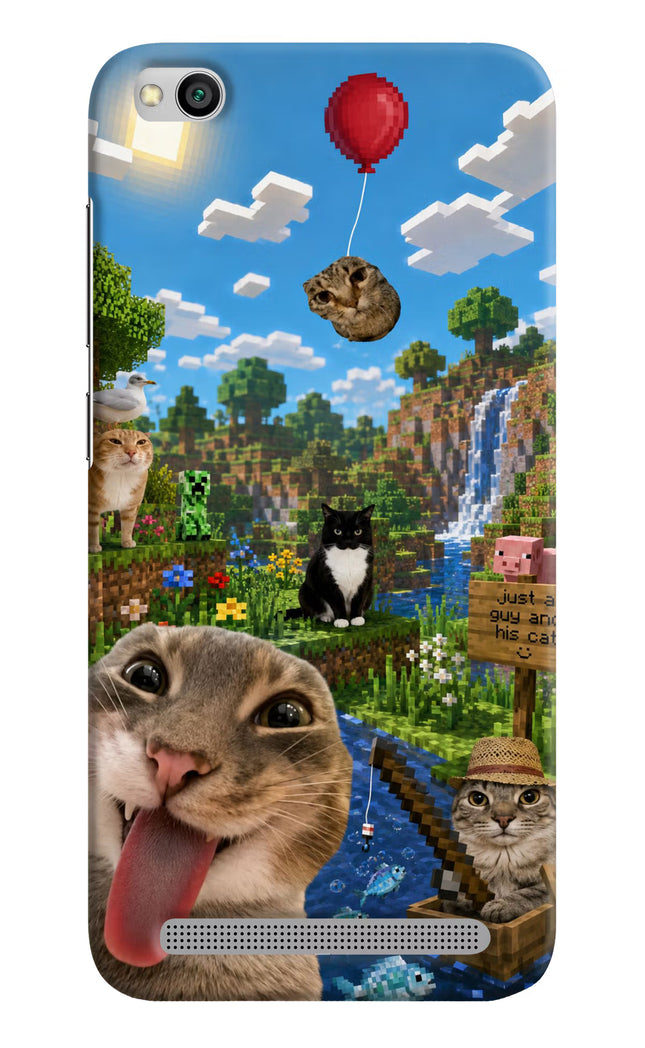 Minecraft Cat Chaos Redmi 5A Hard Case Back Cover by Casekaro