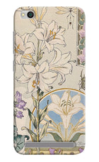 White Lily Redmi 5A Hard Case Back Cover by Casekaro