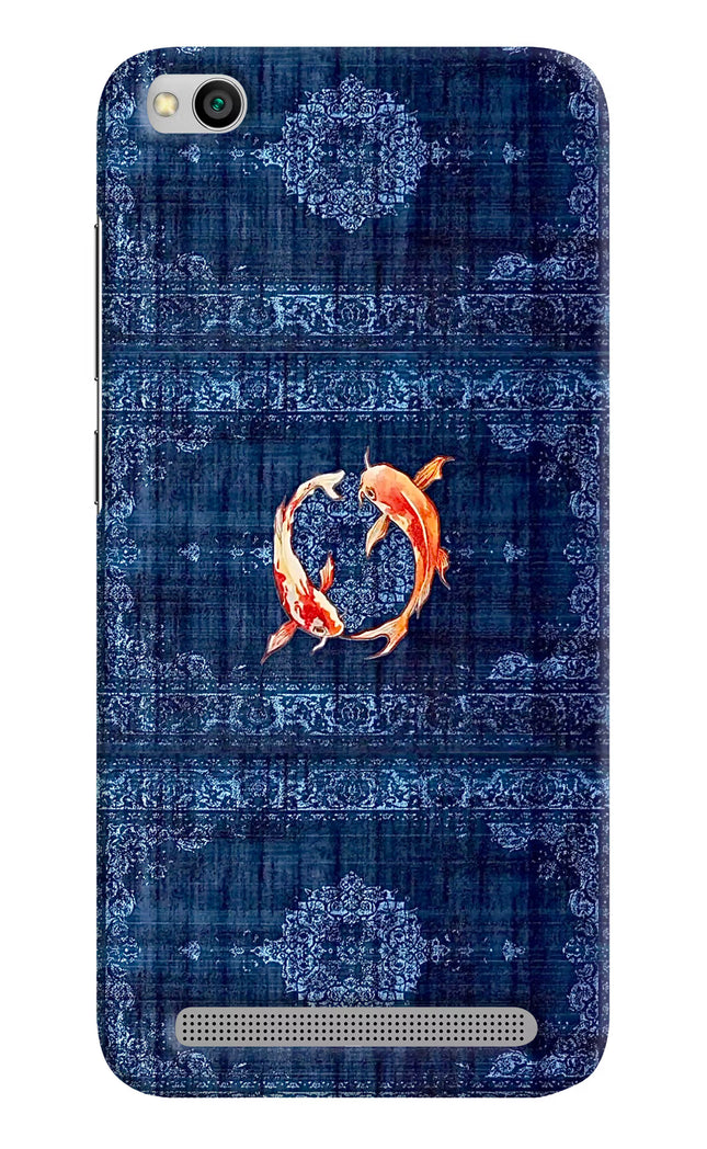 Koi Blue Redmi 5A Hard Case Back Cover by Casekaro