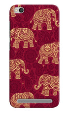 Maroon Elephant Redmi 5A Hard Case Back Cover by Casekaro