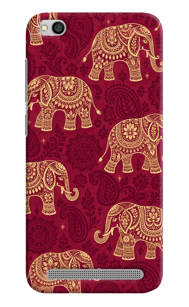 Maroon Elephant Redmi 5A Hard Case Back Cover by Casekaro
