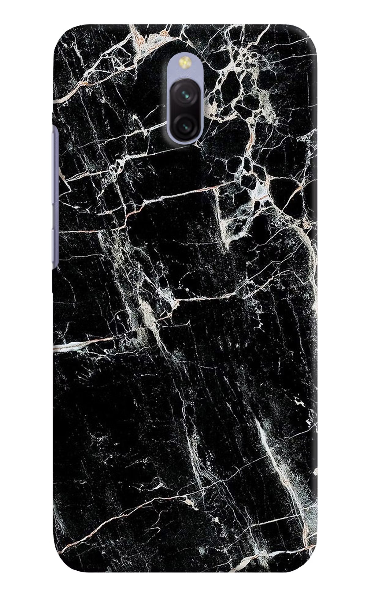 Black Marble Texture Redmi 8A Dual Hard Case Back Cover by Casekaro