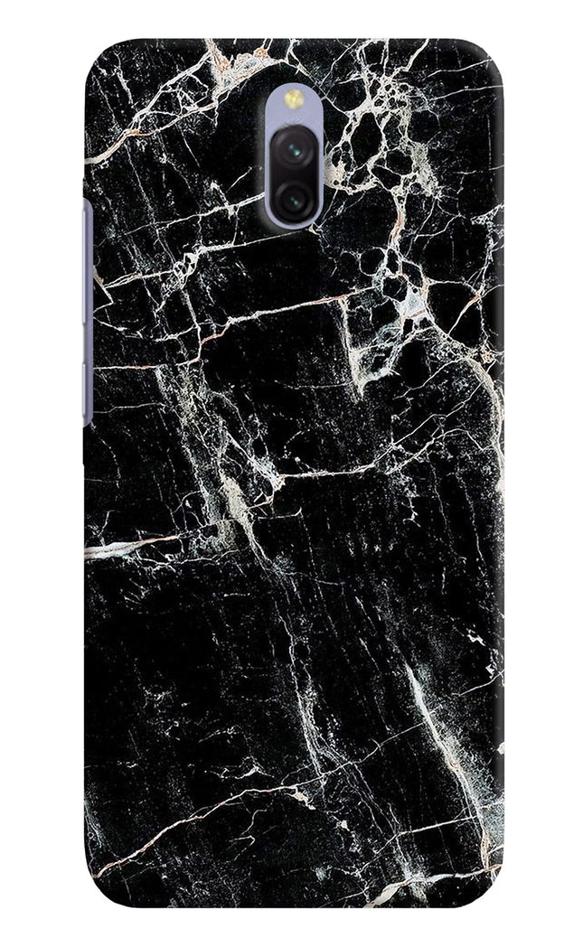 Black Marble Texture Redmi 8A Dual Hard Case Back Cover by Casekaro