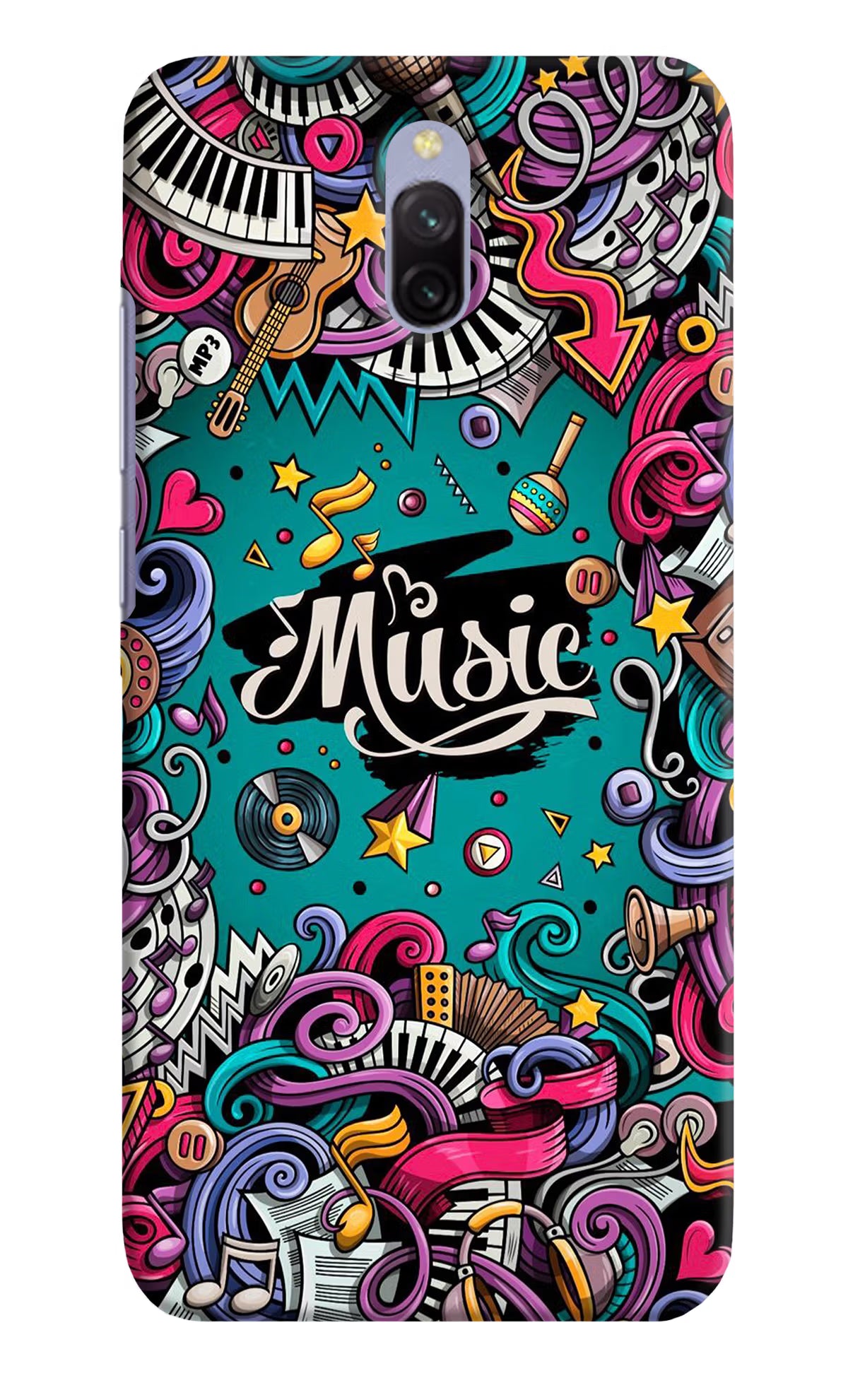 Music Graffiti Redmi 8A Dual Hard Case Back Cover by Casekaro