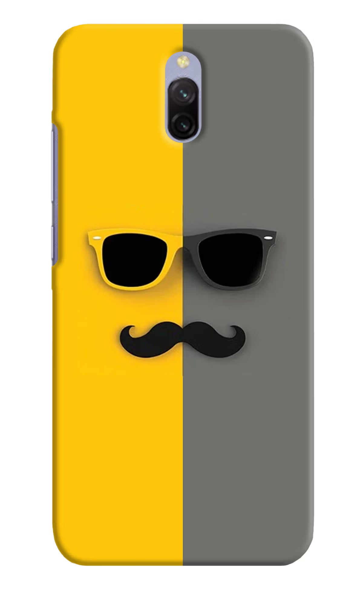 Sunglasses with Mustache Redmi 8A Dual Hard Case Back Cover by Casekaro