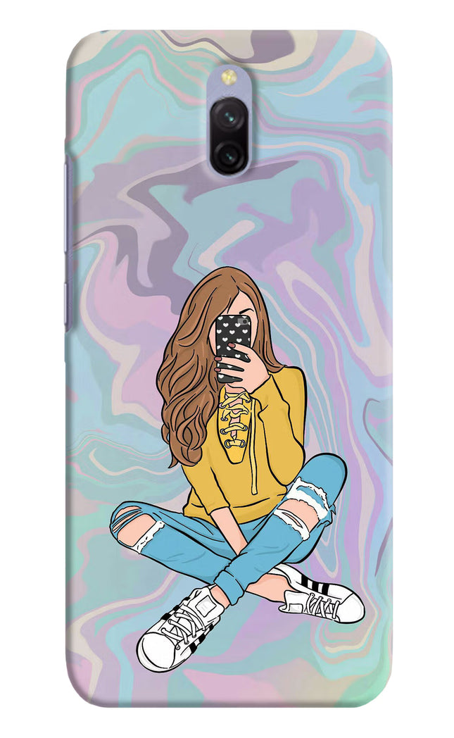 Selfie Girl Redmi 8A Dual Hard Case Back Cover by Casekaro