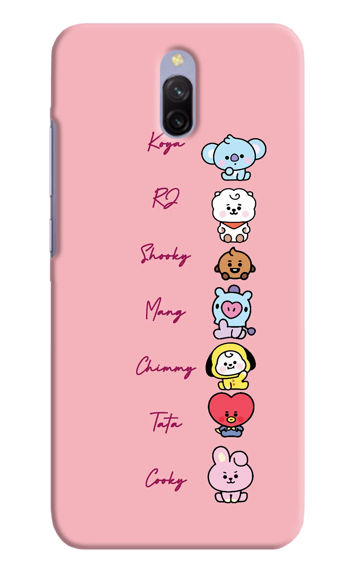 BTS names Redmi 8A Dual Hard Case Back Cover by Casekaro