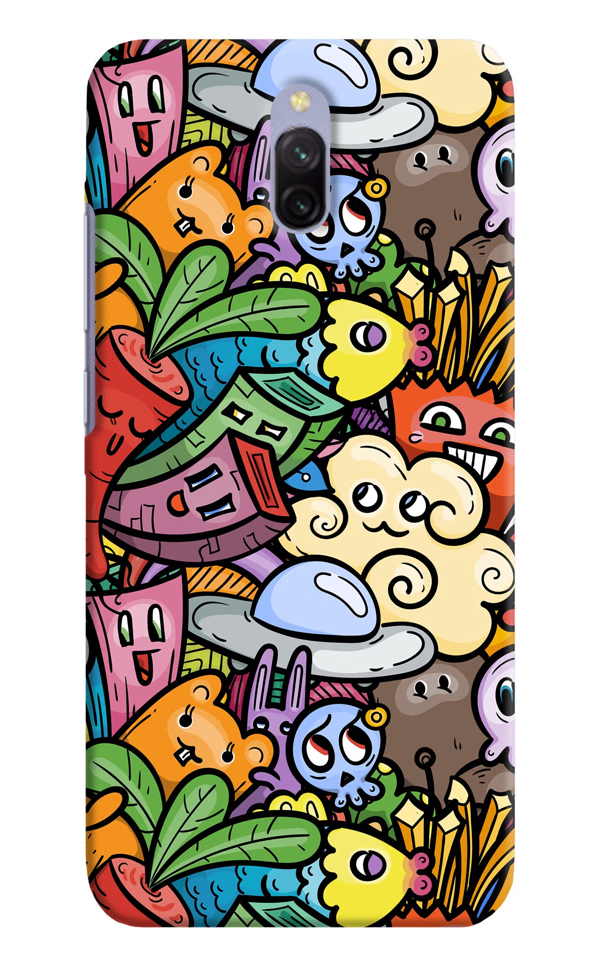 Veggie Doodle Redmi 8A Dual Hard Case Back Cover by Casekaro