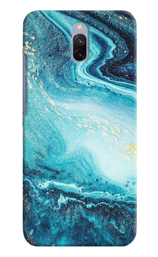 Blue Glitter Marble Redmi 8A Dual Hard Case Back Cover by Casekaro