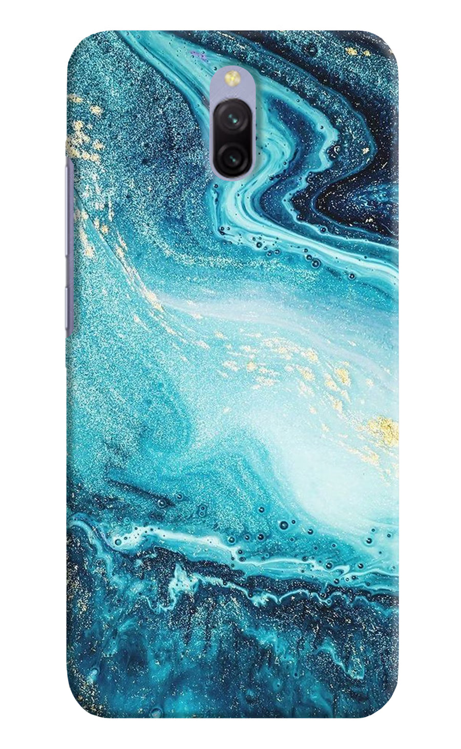 Blue Glitter Marble Redmi 8A Dual Back Cover, Hard case