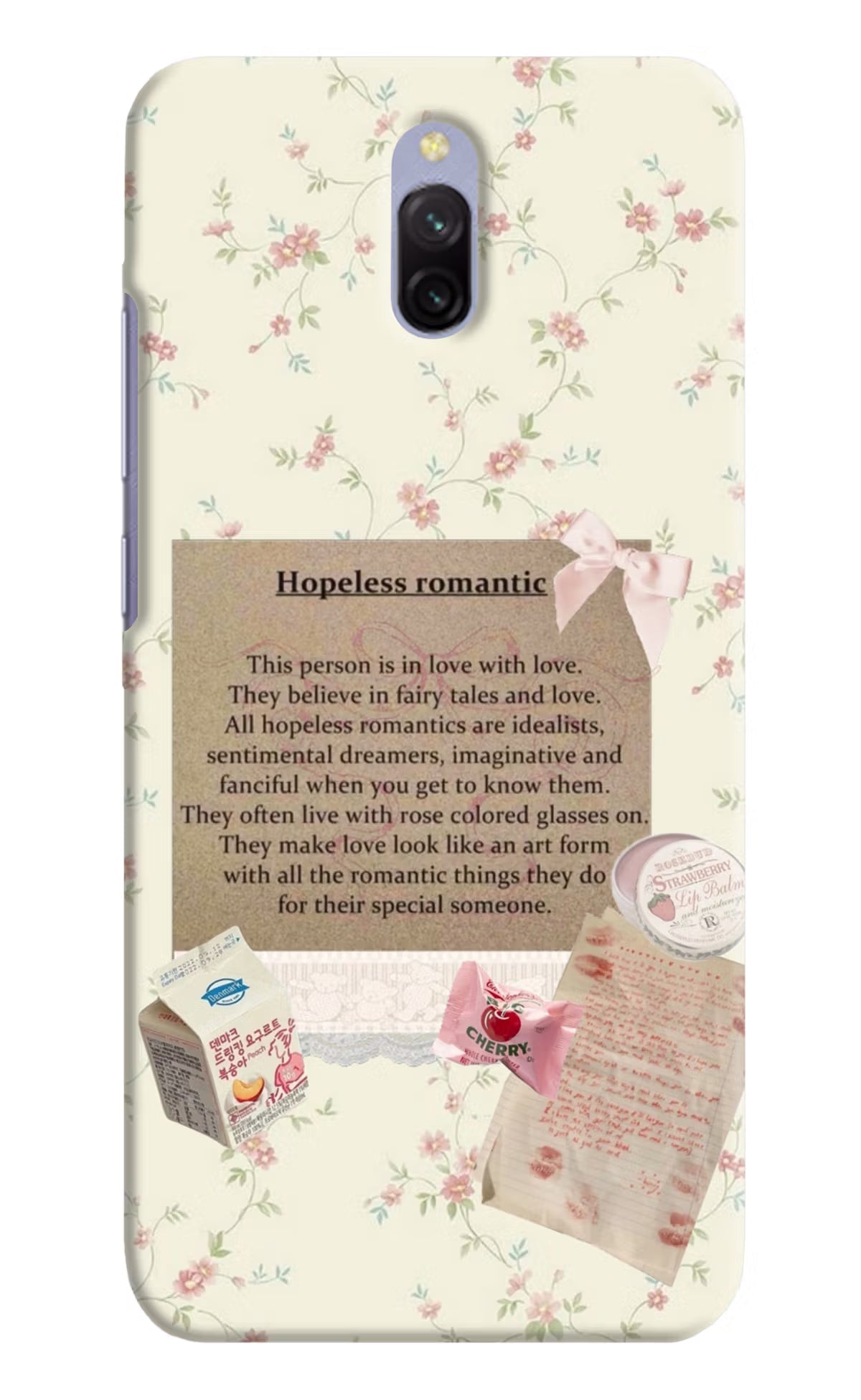 Hopeless Romantic Redmi 8A Dual Hard Case Back Cover by Casekaro
