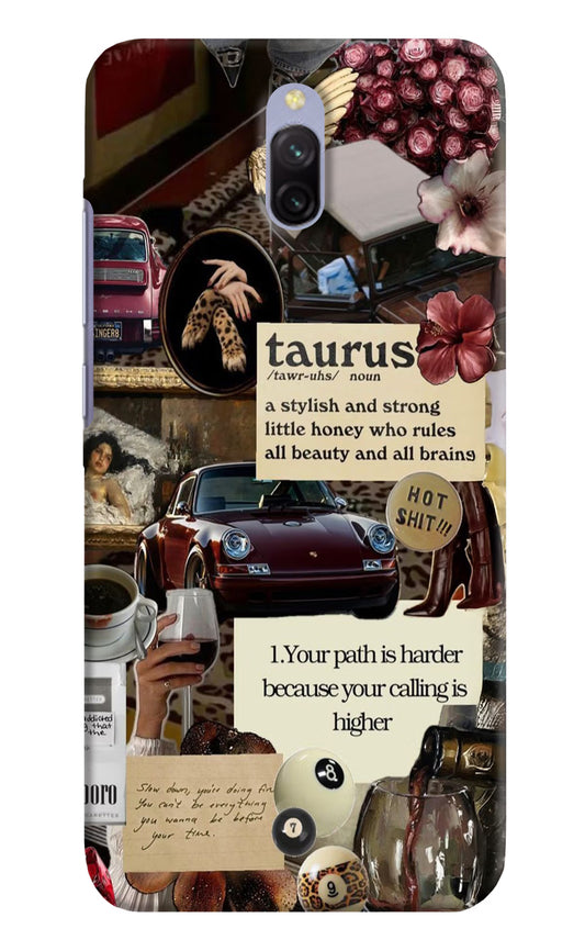 Taurus Zodiac Redmi 8A Dual Hard Case Back Cover by Casekaro