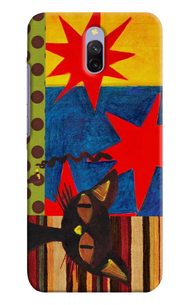 Pop Cat Redmi 8A Dual Hard Case Back Cover by Casekaro