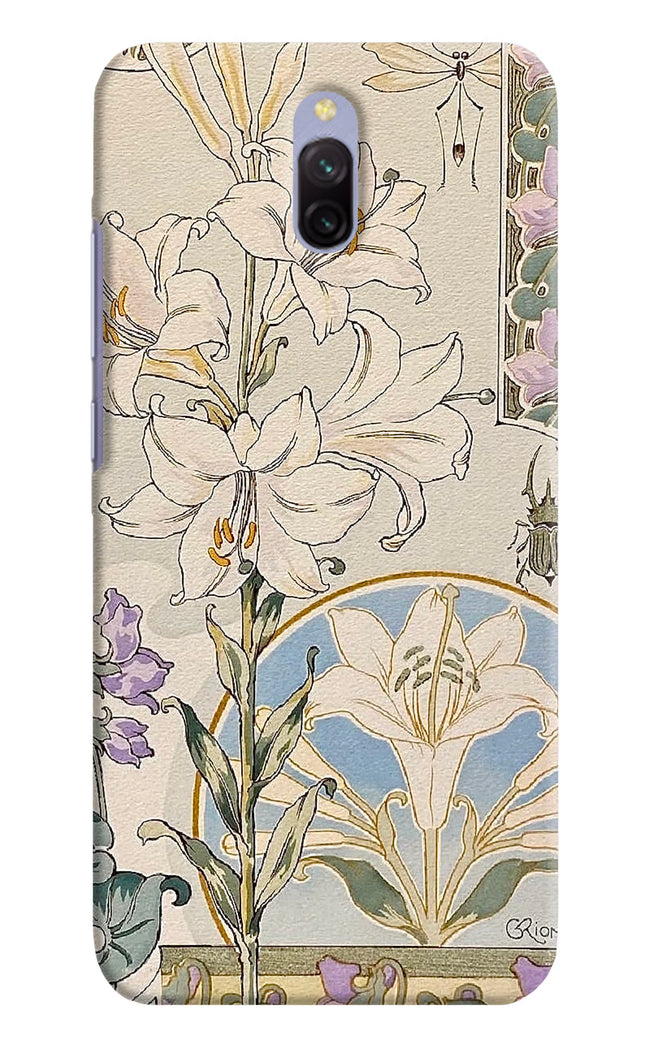 White Lily Redmi 8A Dual Hard Case Back Cover by Casekaro