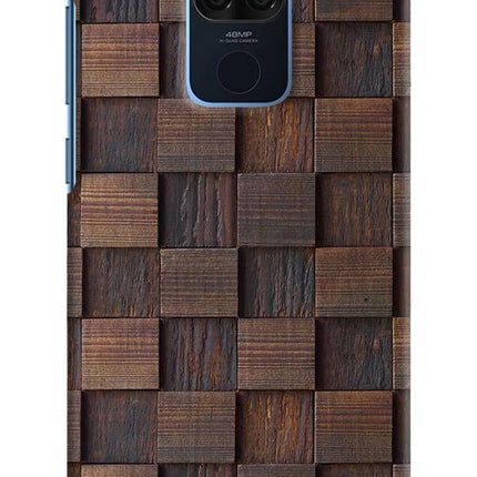 Wooden Cube Design Redmi Note 9 Hard Case Back Cover by Casekaro