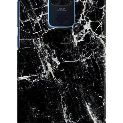 Black Marble Texture Redmi Note 9 Hard Case Back Cover by Casekaro