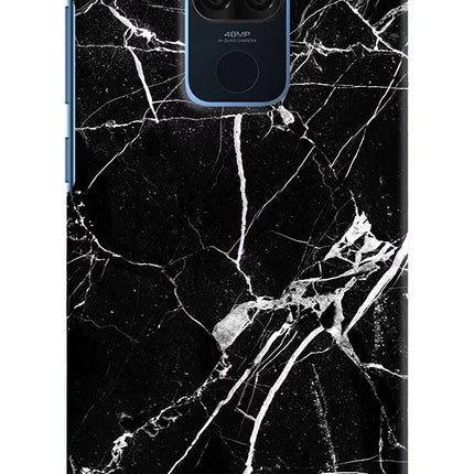 Black Marble Pattern Redmi Note 9 Hard Case Back Cover by Casekaro