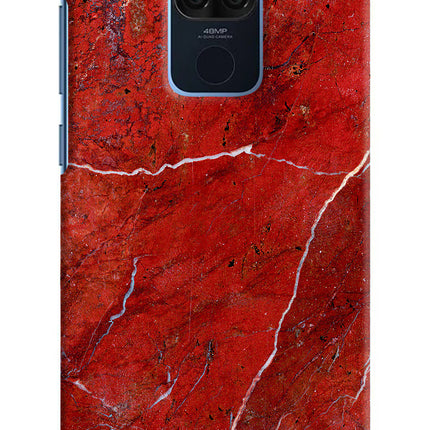 Red Marble Design Redmi Note 9 Hard Case Back Cover by Casekaro