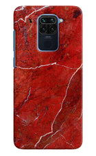 Red Marble Design Redmi Note 9 Hard Case Back Cover by Casekaro