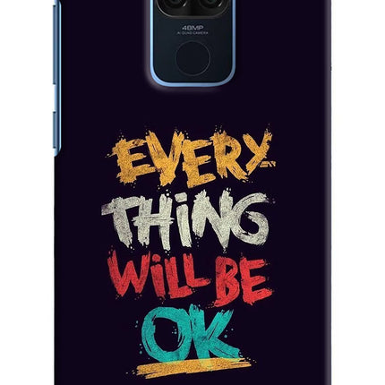Everything Will Be Ok Redmi Note 9 Hard Case Back Cover by Casekaro