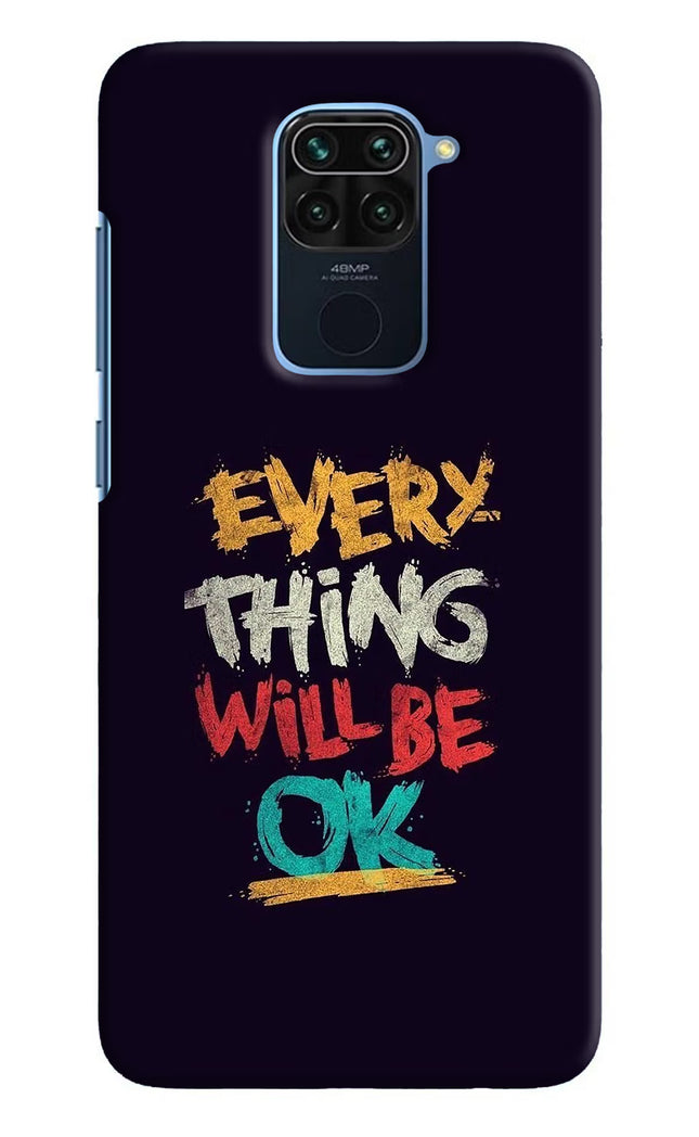Everything Will Be Ok Redmi Note 9 Hard Case Back Cover by Casekaro