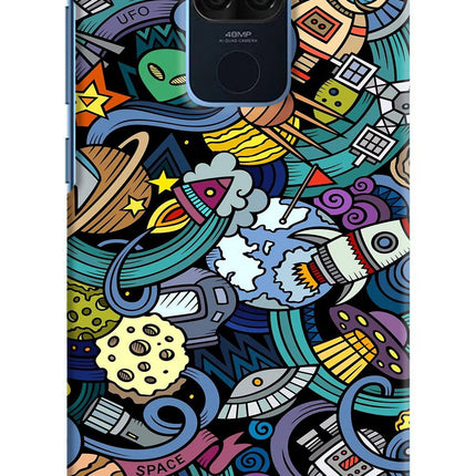 Space Abstract Redmi Note 9 Hard Case Back Cover by Casekaro