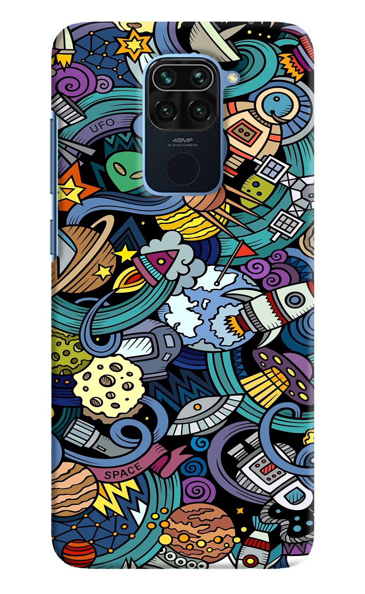 Space Abstract Redmi Note 9 Hard Case Back Cover by Casekaro