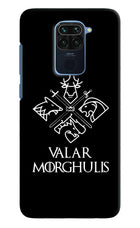 Valar Morghulis | Game Of Thrones Redmi Note 9 Hard Case Back Cover by Casekaro