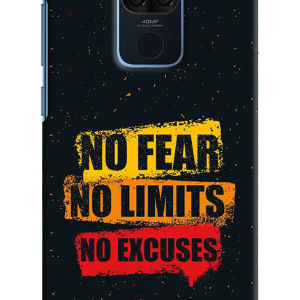 No Fear No Limits No Excuse Redmi Note 9 Hard Case Back Cover by Casekaro