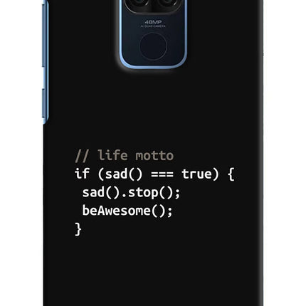 Life Motto Code Redmi Note 9 Hard Case Back Cover by Casekaro