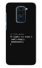 Life Motto Code Redmi Note 9 Hard Case Back Cover by Casekaro