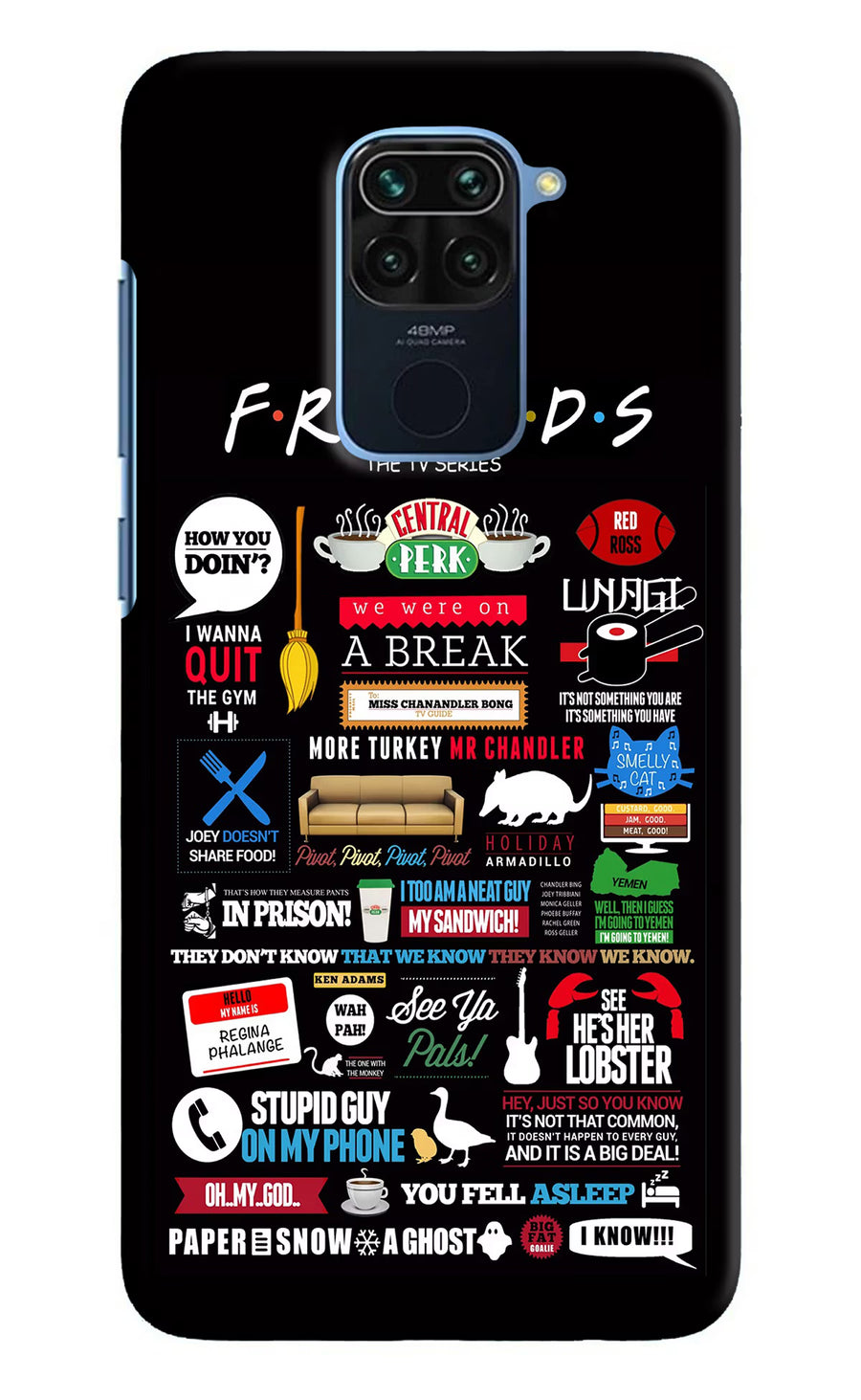 FRIENDS Redmi Note 9 Back Cover, Hard case