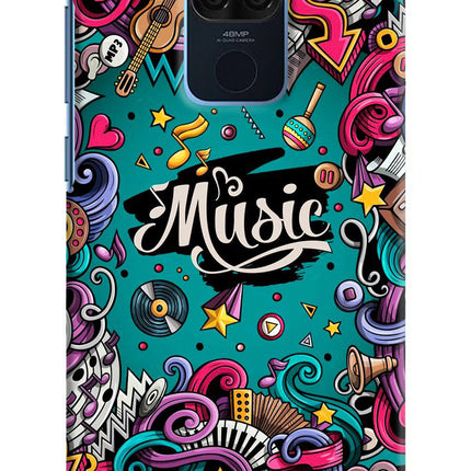 Music Graffiti Redmi Note 9 Hard Case Back Cover by Casekaro